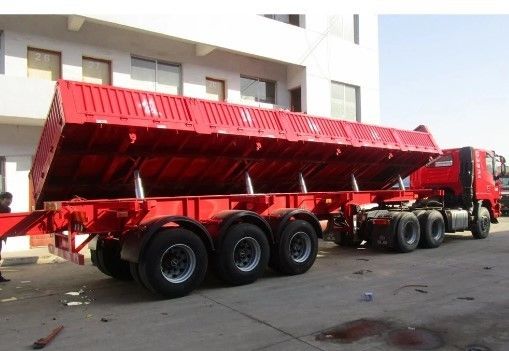 Боковой наклонный трейлер для каменного песка Tri 3 оси 50 тонн боковой грузовик полуприцеп