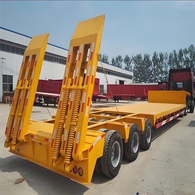 Wosheng 3 оси 50-100 тонн низкий мальчик низкая кровать грузовик полуприцеп с 13000x3000x3300