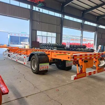 Прямая доставка 3 оси специальный стальной скелет полуприцеп с 12R22.5 * 12pcs шины