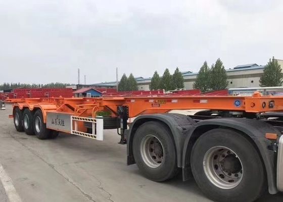 Максимальная полезная нагрузка 30000 кг 3 оси Стальной скелетный полуприцеп для транспортировки контейнеров