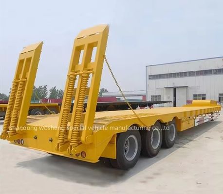 Wosheng 3 оси 12 колес Желтый низкопольный ложак низкопольный контейнер Шасси погрузчик полуприцеп