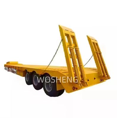 Wosheng 3 оси 12 колес Желтый низкопольный ложак низкопольный контейнер Шасси погрузчик полуприцеп