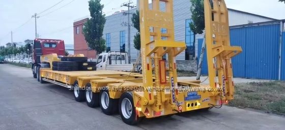 30TON/60TON/80TON/100TON Низкопольный полуприцеп с конструкцией на гусиной шее и высокой полезной нагрузкой