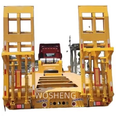 Максимальная полезная нагрузка Wosheng Low Bed Semi-Trailer с 28 т тяжелой грузоподъемностью и 4 осями