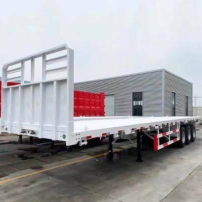 Тяжелый грузовой транспорт 20ft 40ft контейнер плоский полуприцеп с 3 осями и сталью