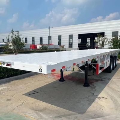 Тяжелый грузовой транспорт 20ft 40ft контейнер плоский полуприцеп с 3 осями и сталью