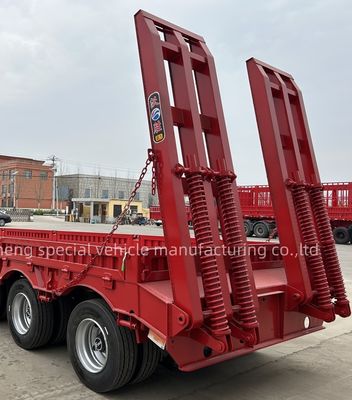 Wosheng 4 Axle Низкая кровать полуприцеп низкая кровать низкий мальчик прицепы грузовиков с воздушной подвеской