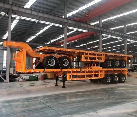 200 т Максимальная полезная нагрузка Wosheng Double Link Flatbed Semi Trailer для контейнерной перевозки