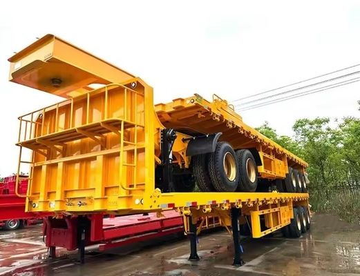 200 т Максимальная полезная нагрузка Wosheng Double Link Flatbed Semi Trailer для контейнерной перевозки