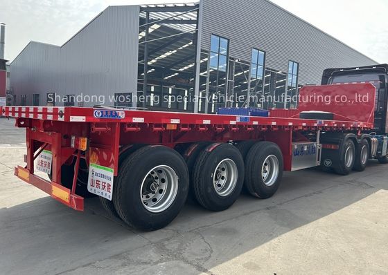 40ft 50 Ton Flatbed Semi Trailer 3 Axle Flat Bed Truck Trailer Прочный стальной материал