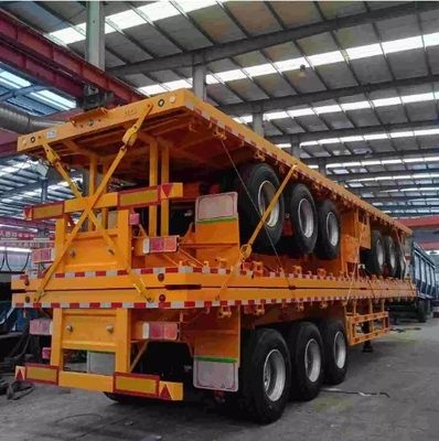 3 оси 4 оси Q345b и T700L стальные плоские контейнерные прицепы для всех видов грузов