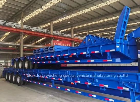 3 оси Прицеп с низким покрытием 12500/13000/14000/16000x2500/3000x1100/3300 мм Стальной материал