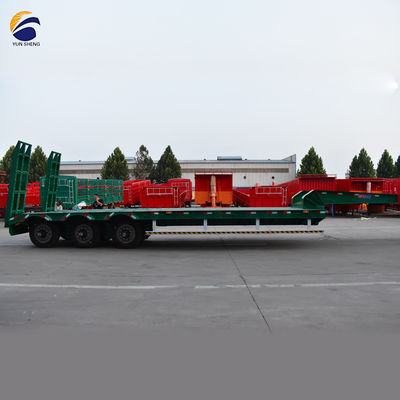 40ft Lowbody Low Bed Semi Truck Trailer с пандусом и SAF/FUWA/BPW/WOSHENG осями