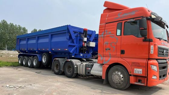 Стальной 3-осевой задний сбросный полуприцеп 80тонна 4-осевой наклонный полуприцеп Наклонный прицеп