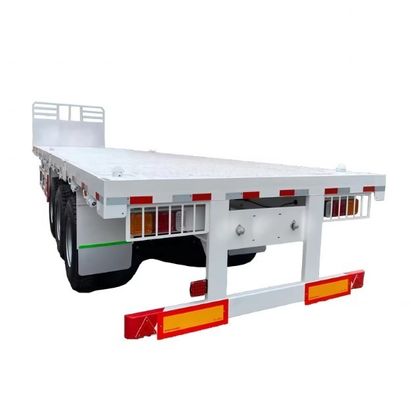 90T Max Payload Steel 20FT 40FT Container Flatbed Semi-Trailer с шиной 12r22.5