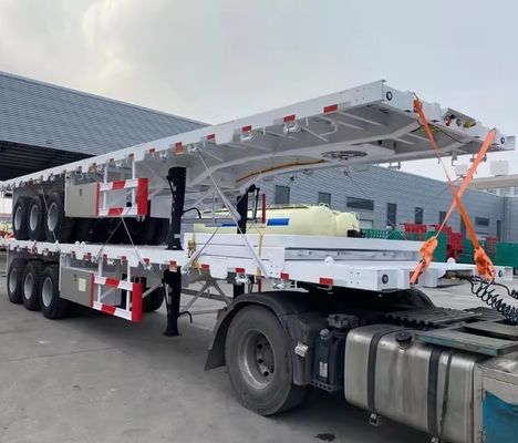 90T Max Payload Steel 20FT 40FT Container Flatbed Semi-Trailer с шиной 12r22.5