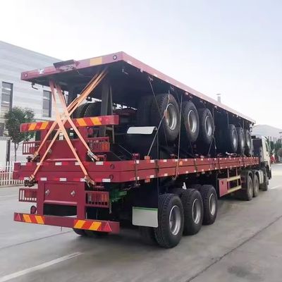 3 оси 12R22.5 Шины Стальной материал Плоский полуприцеп с максимальной полезной нагрузкой 20T-80T