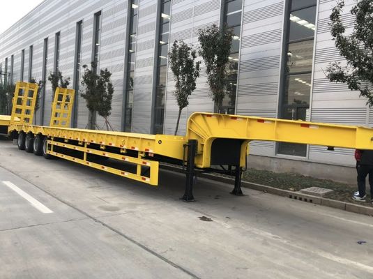 60 тонн Lowboy Нижний кровать полуприцеп Двойной линии тормозной системы для плавного и транспортировки