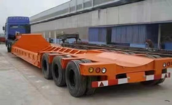 60 тонн Lowboy Нижний кровать полуприцеп Двойной линии тормозной системы для плавного и транспортировки