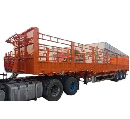 Максимальная полезная нагрузка 42,5 тонны Wosheng 3 оси Боковая стена Открытый забор скота грузовой грузовик полуприцеп