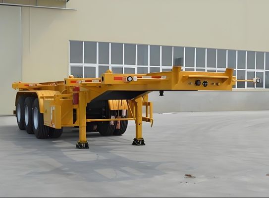 3 оси 4 оси Контейнерные прицепы для грузовых автомобилей Скелетный полуприцеп с массой 6,5 т