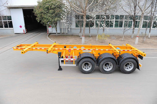 Wosheng 3 Axle Skeleton Semi Trailer Max Payload 50 тонн для транспортировки контейнеров