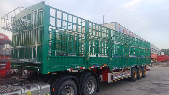 3/4 Оси Ограждение Стальной козырь полуприцеп для перевозки скота и овощей