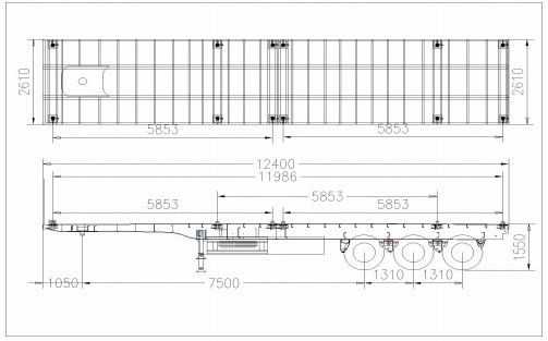Продажа 3/4 оси 20T-80T Tare вес плоский контейнер полуприцеп для в пределах бюджета