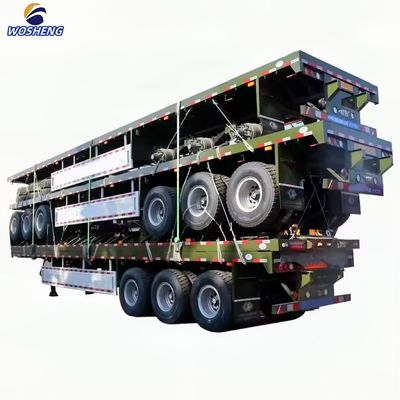 4 оси 20FT 40FT Плоскостопный полуприцеп грузовика Контейнерный полуприцеп с шинами 12R22.5