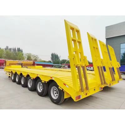 Сталь 40-100TON Контейнерный трейлер грузовика с низкой нагрузкой на гусиной шее полутрейлер с 4 осями