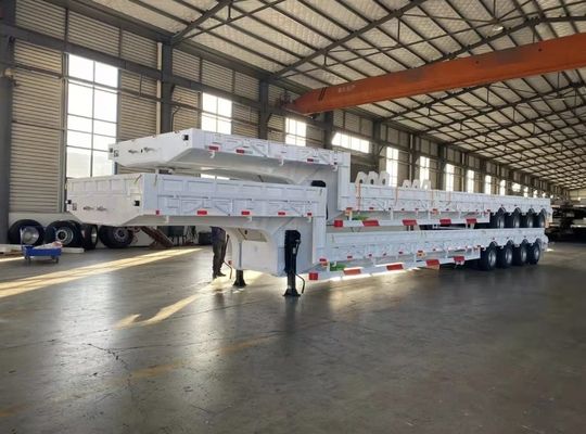 3 оси 40-120 тонн 20 футов 40 футов Контейнер плоский грузовик полуприцеп с 12 винтом замка