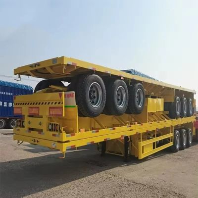3 оси 20FT 40FT Контейнерное шасси Плоская кровать полугрузовой прицеп с стальным материалом