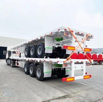 3 оси 20FT 40FT Контейнерное шасси Плоская кровать полугрузовой прицеп с стальным материалом