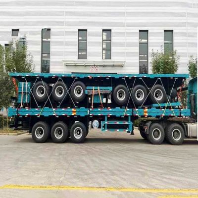 3 оси 20FT 40FT Контейнерное шасси Плоская кровать полугрузовой прицеп с стальным материалом