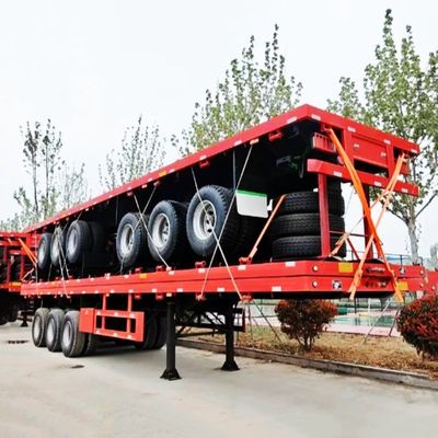 3 оси 20FT 40FT Контейнерное шасси Плоская кровать полугрузовой прицеп с стальным материалом
