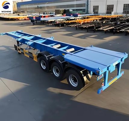 WOSHENG Tri-Axle 40FT 3 Axles 40 Ton Loading Chassis Скелет Полуприцеп с материалами