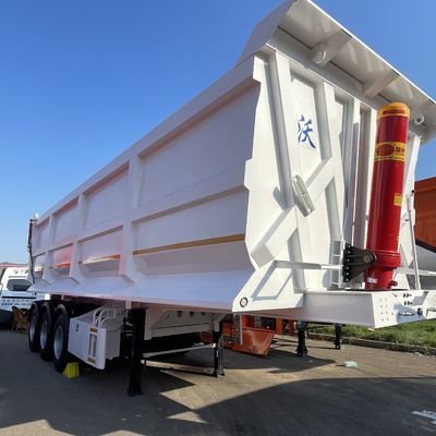 Специализированный 3-осевой наклоняющий наклонитель задней свалки грузовик полуприцеп для строительства