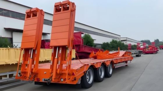 3 оси Lowbed Lowboy полуприцеп с двойной системой торможения и 16000x2500x1100 мм