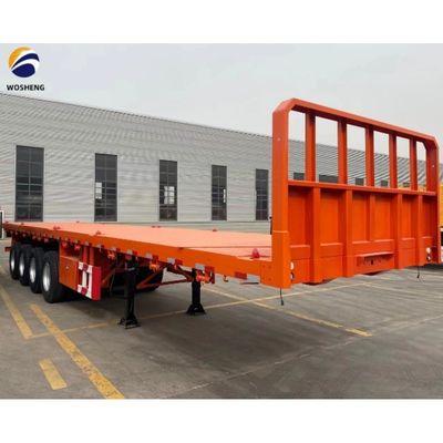 40ft Flatbed Trailer 3 Axle Container Truck с двойными шинами 12400*2610*1550 мм стали