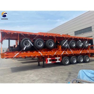 40ft Flatbed Trailer 3 Axle Container Truck с двойными шинами 12400*2610*1550 мм стали
