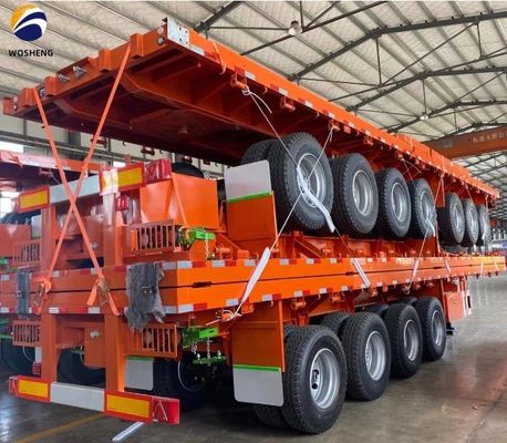 40ft Flatbed Trailer 3 Axle Container Truck с двойными шинами 12400*2610*1550 мм стали