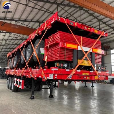 3 оси 4 оси 40-120 тонн плоская кровать 20 футов 40 футов 45 футов 53 футов Контейнер плоская кровать прицепа грузовика
