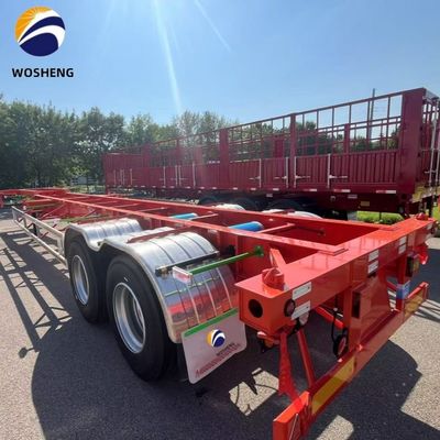 12R22.5*12 шт. Шины 1/2 оси 20/40/45/48 футов Стальной скелетный полуприцеп для грузовых контейнерных перевозок