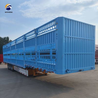 Настройка 3 оси 20-50T высокий забор полуприцеп для скота Кровь из Wosheng