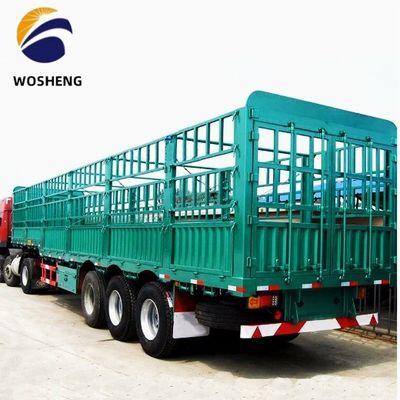 Настройка 3 оси 20-50T высокий забор полуприцеп для скота Кровь из Wosheng