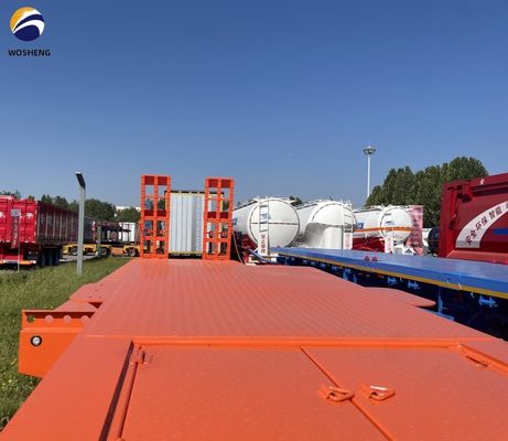 Низкопольный полуприцеп 60-100 тонн 4 оси для перевозки тяжелых грузовых автомобилей и прицепов
