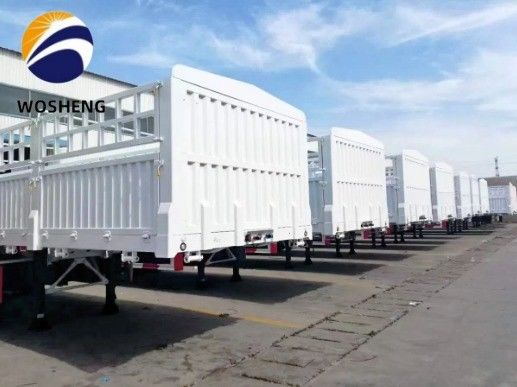 12.4m Длина 50T 3 оси Боковая пластина Боковая ограждение полуприцеп с механической подвеской