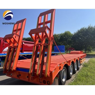 Листья весна 3 оси гидравлический расширяемый Lowboy Loader Lowbed Semi Trailer для тяжелых грузов