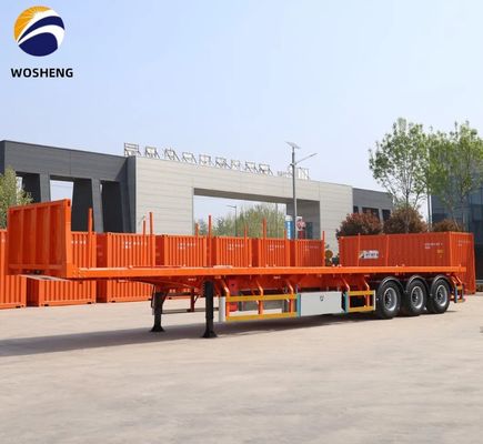 Q345b Главный луч 3 оси плоский ложек грузовик полуприцеп Подходит для 20 40 футовых контейнеров