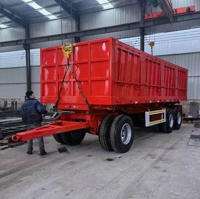 Q345 Прицеп из углеродной стали с 2 осями и 3 осями с 30 тоннами грузоподъемности и боковой стенкой